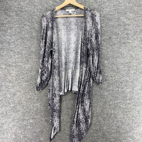 5/$45 French Laundry Top Women XL Gray Animal Print Open Front Long Sleeve - Picture 3 of 8